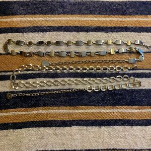 Vintage Chain Belt Gold Metal Geometric Disco Boho Y2K Adjustable Bundle Set